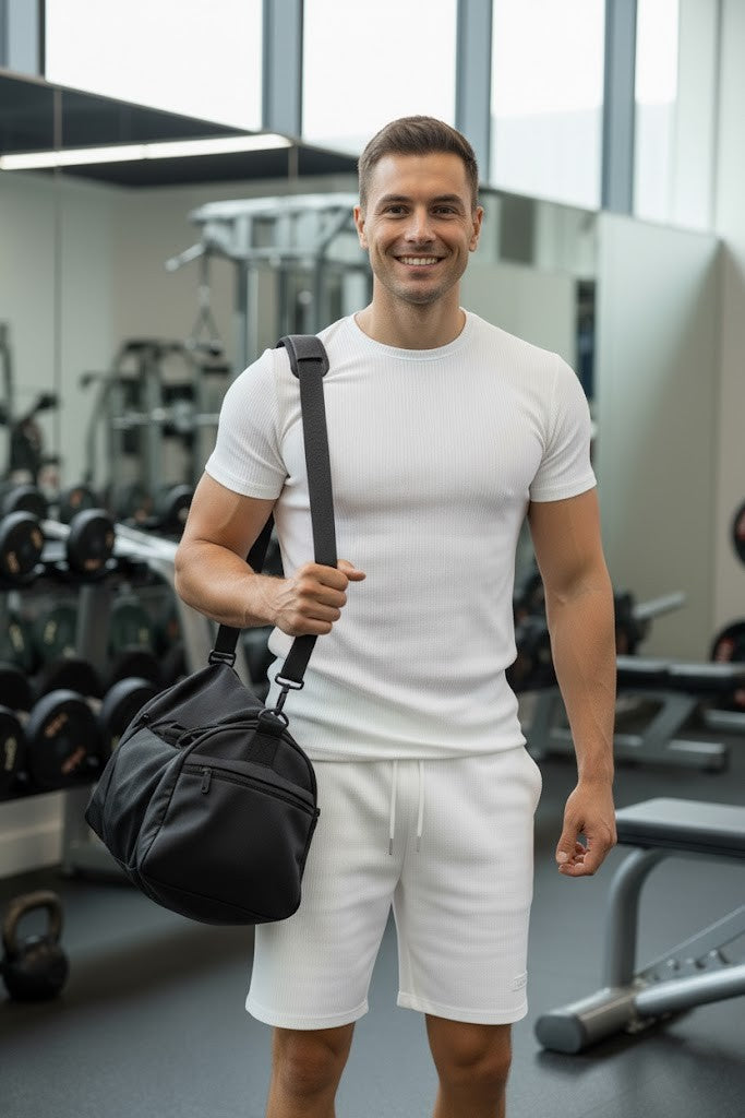 White Sport Set – Short Sleeve T-Shirt & Shorts