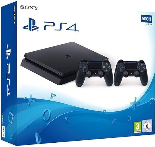 Renewed Sony PlayStation 4 Console | 2 DualShock Controllers | 500GB | Black