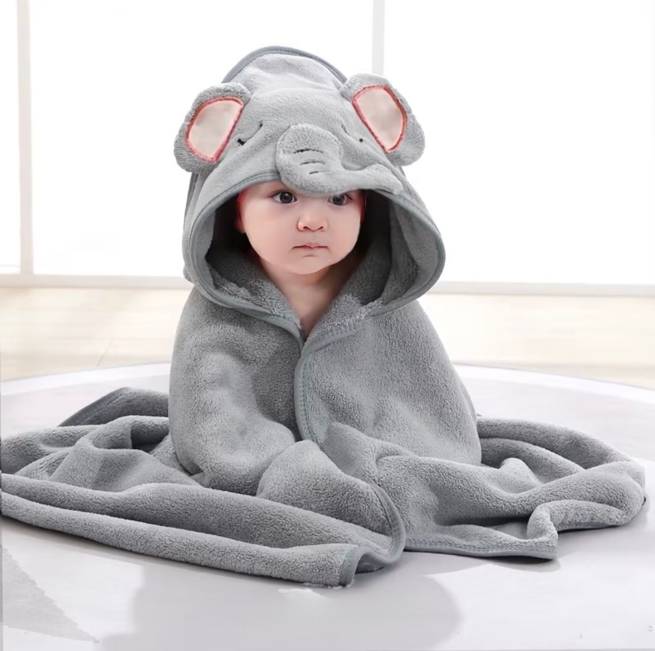 Baby Hooded Elephant Bath Towel