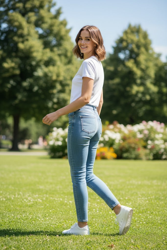 Women’s Straight-Leg Blue Jeans